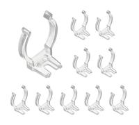 sourcing map 20 soportes de clips T8 U para bombillas LED, tubo fluorescente, accesorios de montaje de repuesto con tornillo de 0.12 pulgadas de grosor para soporte de lámpara, transparente