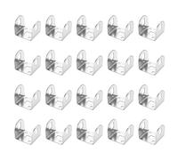 sourcing map 20 soportes en U para paneles de 1.3 pulgadas, 33 x 37 x 33 mm, soportes de metal en forma de U para conexión de barandilla o particiones, color plateado