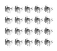 sourcing map 20 soportes en U para paneles de 1.4 pulgadas, 37 x 40 x 41 mm, soportes de metal en forma de U para conexión de barandilla o particiones, color plateado