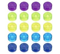 sourcing map 20 tapas de botón de pedal de guitarra, cubierta superior de plástico de 3/8 pulgadas para botones de pedal de efectos de guitarra, verde, azul, azul oscuro, morado, amarillo