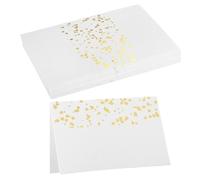 sourcing map 20 tarjetas de lugar, tarjetas de nombre imprimibles con borde de línea para mesa de boda, cena, eventos, asientos reservados, hojas blancas y doradas