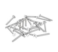 sourcing map 20 tornillos de cabeza hexagonal M2-0.4 x 16 mm, pernos de acero inoxidable 304, rosca completa, acabado brillante, tornillos autorroscantes para muebles, electrodomésticos, color blanco