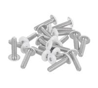 sourcing map 20 tornillos de cabeza hexagonal M2.5-0.45 x 10 mm, pernos de acero inoxidable 304, rosca completa, acabado brillante, tornillos autorroscantes para muebles, electrodomésticos, color