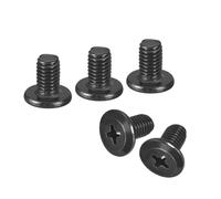 sourcing map 20 tornillos de cabeza redonda plana M5-0,8 x 8 mm, tornillo de máquina Phillips de acero inoxidable 304, rosca completa, óxido negro