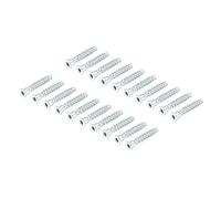 sourcing map 20 tornillos de conexión autorroscantes M7 x 40 mm, cabeza avellanada, acero al carbono, tornillos de confirmación para muebles, color plateado