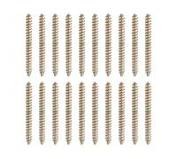 sourcing map 20 tornillos de doble extremo, M4 x 40 mm, pernos de suspensión de acero al carbono, tornillos de clavija de madera autorroscantes para muebles de juntas de madera, color zinc