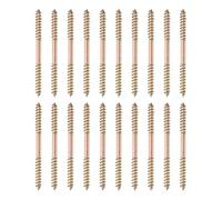 sourcing map 20 tornillos de doble extremo, pernos de suspensión de acero al carbono M5 x 65 mm, tornillos de clavija de madera autorroscantes para muebles de juntas de madera, color zinc