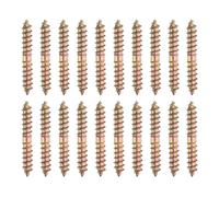 sourcing map 20 tornillos de doble extremo, pernos de suspensión de acero al carbono M6 x 40 mm, tornillos de clavija de madera autorroscantes para muebles de juntas de madera, color zinc