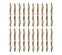 sourcing map 20 tornillos de doble extremo, pernos de suspensión de acero al carbono M6 x 70 mm, tornillos de clavija de madera autorroscantes para muebles de juntas de madera, color zinc