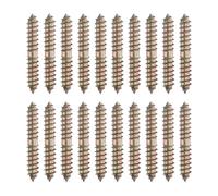 sourcing map 20 tornillos de doble extremo, pernos de suspensión de acero al carbono M8 x 50 mm, tornillos de clavija de madera autorroscantes para muebles de juntas de madera, color zinc