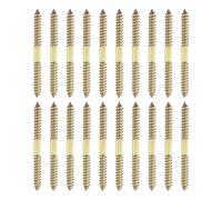 sourcing map 20 tornillos de doble extremo, pernos de suspensión de acero al carbono M8 x 90 mm, tornillos de clavija de madera autorroscantes para muebles de juntas de madera, color zinc