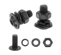 sourcing map 20 tornillos M6 x 14 mm, cabeza de botón, tornillos de acero inoxidable 304 con tuercas planas y arandela de bloqueo, color negro