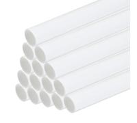 sourcing map 20 tubos de plástico ABS redondos de 8 mm x 250 mm, color blanco, fácil procesamiento para fabricación de modelos arquitectónicos DIY