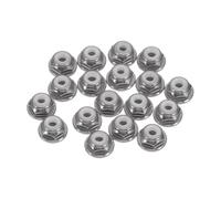 sourcing map 20 tuercas de bloqueo de aleación de aluminio de 0,4 mm de paso M2 de 0,4 mm, tuercas hexagonales con brida de bloqueo de nailon dentado para dron RC Quadcopter, adaptador de accesorios