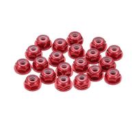 sourcing map 20 tuercas de bloqueo de aleación de aluminio de 0,4 mm de paso M2 de 0,4 mm, tuercas hexagonales con brida de bloqueo de nailon dentado para dron RC Quadcopter, adaptador de accesorios