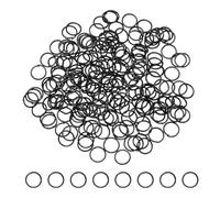 sourcing map 200 anillos de salto abiertos, anillo de metal dividido de 7 mm de grosor de 0,7 mm de grosor, para hacer joyas, collares, pulseras, aretes, manualidades, color negro