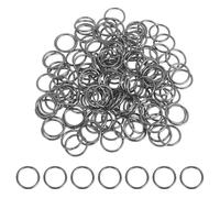 sourcing map 200 anillos de salto abiertos, anillo en O de metal dividido de 20 mm de grosor para llaveros de 2 mm de grosor, anillo conector para hacer joyas, collares, pulseras, aretes, manualidades