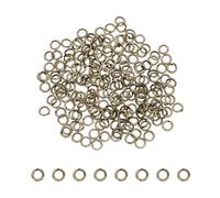 sourcing map 200 anillos de salto abiertos, anillo en O de metal dividido de 4 mm de grosor de 0,7 mm de grosor, para hacer joyas, collares, pulseras, aretes, manualidades, bronce