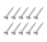 sourcing map 200 clavos pequeños de hardware, 1 x 8 mm, acero al carbono, cabeza redonda, uñas de acabado común para carpintería doméstica, colgar cuadros, proyectos de bricolaje, plateado