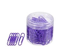 sourcing map 200 clips de papel, clips de oficina, superficie lisa con caja, mantiene el escritorio limpio, ideal para oficina, arte, hogar, uso diario (morado, 1.1 pulgadas)