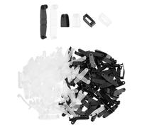sourcing map 200 clips de plástico para llavero, conectores de acrílico transparente, anillos para llaves, anillos, oficina, tarjetas de crédito, manualidades, joyería, a granel, negro/transparente
