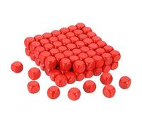 sourcing map 200 dados de madera en blanco, 12 mm, 6 caras, cubo de madera sin terminar, esquinas redondeadas, bloque cuadrado para proyectos de manualidades, color rojo