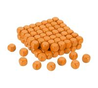 sourcing map 200 dados de madera en blanco, cubo de madera de 6 caras de 10 mm, cubo de madera sin terminar, esquinas redondeadas, bloque cuadrado para proyectos de manualidades, color naranja