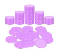 sourcing map 200 fichas de póquer de plástico, contadores de aprendizaje de 1.5 pulgadas, marcadores de discos, fichas de juego opacas para jugar y contar matemáticas, color morado claro