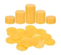 sourcing map 200 fichas de póquer de plástico, contadores de aprendizaje de 1.5 pulgadas, marcadores de discos, fichas de juego opacas para jugar y contar matemáticas, color amarillo claro