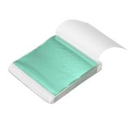 sourcing map 200 hojas de hojas doradas, hojas de lámina dorada de imitación de 3.3 x 3.7 pulgadas, papel de folleto abigarrado para manualidades, marcos de fotos, uñas y decoración artística, verde