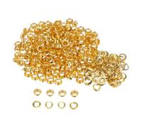 sourcing map 200 Juegos Ojales Kit Metal Ojales 4.5mm 0.18" Ojal Herramienta para Zapatos Ropa Cinturón Bolso Bricolaje Proyecto, Dorado Tono