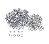 sourcing map 200 Juegos Ojales Kit Metal Ojales 4mm 0.16" Ojal Herramienta para Zapatos Ropa Cinturón Bolsa Bricolaje Proyecto, Blanco