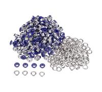 sourcing map 200 Juegos Ojales Kit Metal Ojales 4mm 0.16" Ojal Herramienta para Zapatos Ropa Cinturón Bolsa Bricolaje Proyecto, Oscuro Azul