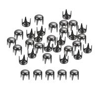 sourcing map 200 Piezas de Tachuelas Redondas Negras de 4mm, Remaches de Garra de Metal, Puntas de Espiga, Puntos Punk Rock DIY para Artesanía en Cuero, Ropa, Cinturones