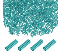 sourcing map 2000 cuentas de cristal de corneta, cuentas espaciadoras de tubo de 6 x 22 mm a granel, mini cuentas de bordado suelto para hacer joyas, pulseras, collares, manualidades, decoración de