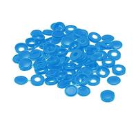 sourcing map 200uds 5mm Bisagras Tornillo Cubierta Tapas Plástico Plegable Tornillo Presión Cubierta Arandela Abatible Tornillo Protección Cubierta para M3 M4 M5 Tornillos, Azul