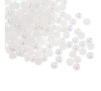 sourcing map 200uds ABS Media Perla Cuentas, 5mm Resina Plano Reverso Perlas Brillante Imitación Perla Cuenta para DIY Artesanía Confección Zapatos Boda Navidad Foto Marcos, Colorido Blanco
