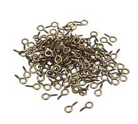 sourcing map 200uds Pequeño Tornillo Ojo Pasadores Ganchos Mini Ojales Tornillos Roscados, 6,8x13x1,4mm Autorroscante Tornillo para Joyería Fabricación DIY Artesanía, Bronce Tono