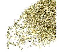 sourcing map 20g Aplastado Vidrio Chips, 1-3mm Irregular Metálico Brillante Vidrio para Artesanía Bricolaje Joyería Jarrón Relleno Epoxi Resina Decoración Superficial Oro