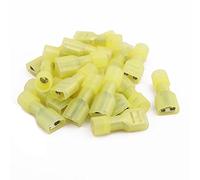 sourcing map 20pcs 12-10AWG Terminal de Crimpado Engastado Aislado Hembra de 6,3mm Conector Amarillo