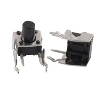 sourcing map 20pcs 6 x 6 x 8 mm PCB en ángulo recto momentáneo táctil interruptor de botón 2 del Pin