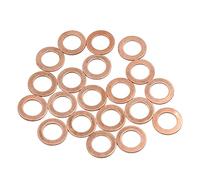 sourcing map 20Pcs Arandelas Planas Cobre para Coche Juntas 11mm Diámetro Interior Aplastar
