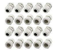 sourcing map 20Pcs M18X1.5 3 mm a 10 mm Prensaestopas blanco de plástico impermeable