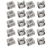 sourcing map 20pcs M6 de Acero Inoxidable Tuerca Jaula Tono de Plata para Servidor Estante de gabinete