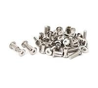 sourcing map 20pcs M6 x 20mm armario enchufe hexagonal tornillo poste, tono plateado