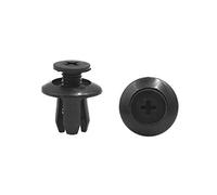 sourcing map 20pcs Negro Plástico Remaches Tornillo Auto Coche partes Panel Grapas Clips 9mm Agujero