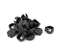 sourcing map 20pcs Plastic Shell CR2450 Cell Button Battery Sockets Holder Case Black