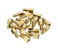 sourcing map 20pzas Espaciador separador hexagonal M3 5+6mm Rosca macho hembra hexagonal de latón Tornillos Soporte PCB