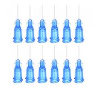 sourcing map 20uds 22G Dispensadoras Agujas, 1/2" PTFE Pegamento Aguja Romo Tubo Puntas con PP Flexible Aguja para Líquido Pegamento Pistola, Azul