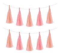 sourcing map 20uds Guirnalda Borlas Papel Seda Color Rosa Claro, Rosa Melocotón para Fiestas con Cuerda Incluida Kits para Hacer Tú Mismo para la Decoración Bodas Cumpleaños